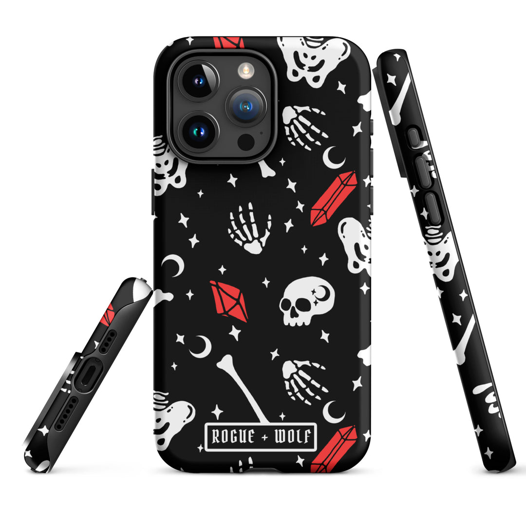 Skulls & Crystals Tough Phone Case for iPhone - Shockproof Anti-scratch Goth Witchy Accessories
