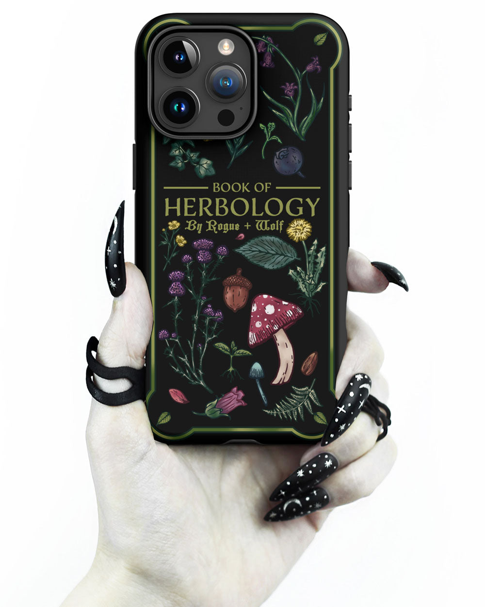 Book of Herbology Tough Phone Case for iPhone - Shockproof Witchy Phone Accessories Anti-scratch Goth Cover