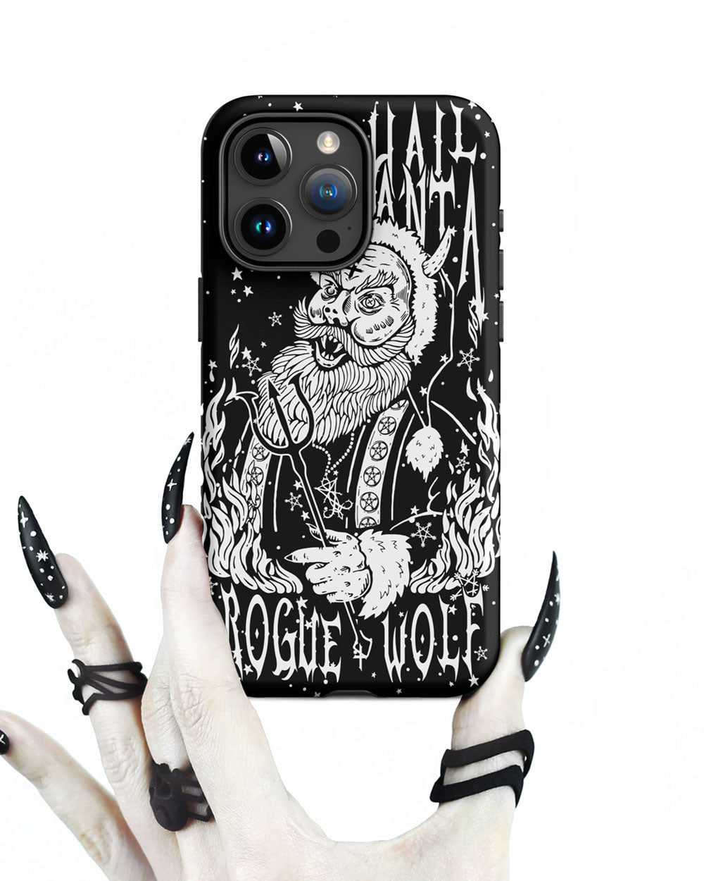Hail Santa Tough Phone Case for iPhone - Xmas Witchy Shockproof Anti-scratch Goth Cover Gothic Christmas Gifts