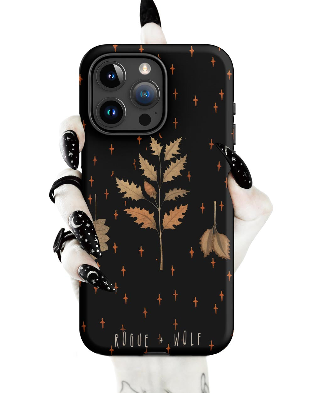Autumn Memoir Tough Phone Case for iPhone - Dark Academia Anti-Scratch Shockproof Botanical Cover, Witchy Goth Accessories, Christmas Gifts