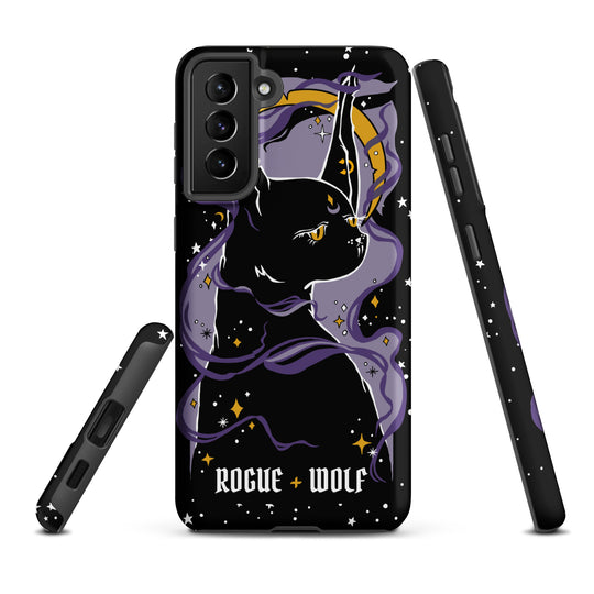 Witch Kitten Tough Phone Case for Samsung - Shockproof Anti-scratch Gothic Witchy Phone Accessories Cover