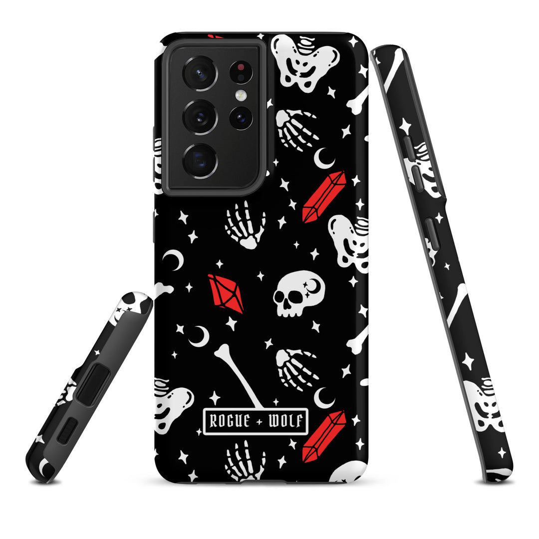 Skulls & Crystals Tough Phone Case for Samsung - Shockproof Anti-scratch Goth Witchy Phone Cover Accessory