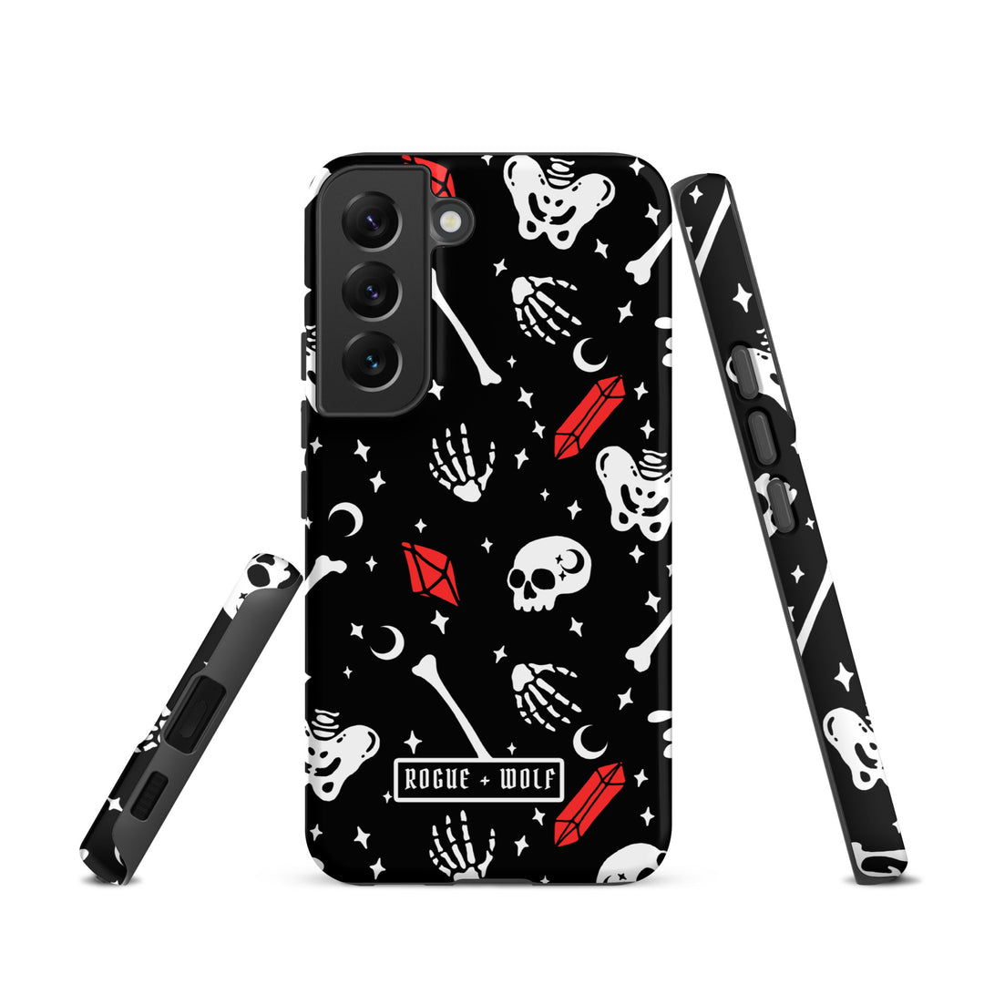 Skulls & Crystals Tough Phone Case for Samsung - Shockproof Anti-scratch Goth Witchy Phone Cover Accessory