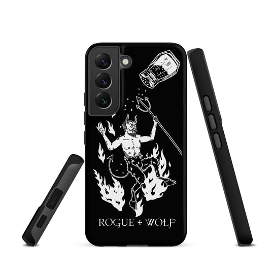 One Salty Devil B&W Tough Phone Case for Samsung - Witchy Goth Anti-scratch Shockproof Cover