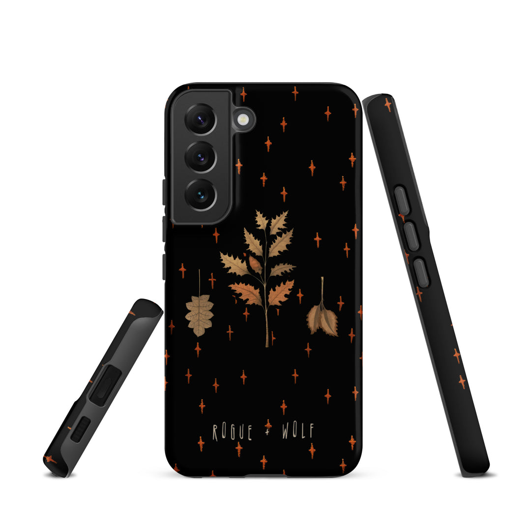 Autumn Memoir Tough Phone Case for Samsung - Dark Academia Anti-Scratch Shockproof Botanical Witchy Goth  Cover, Christmas Gifts