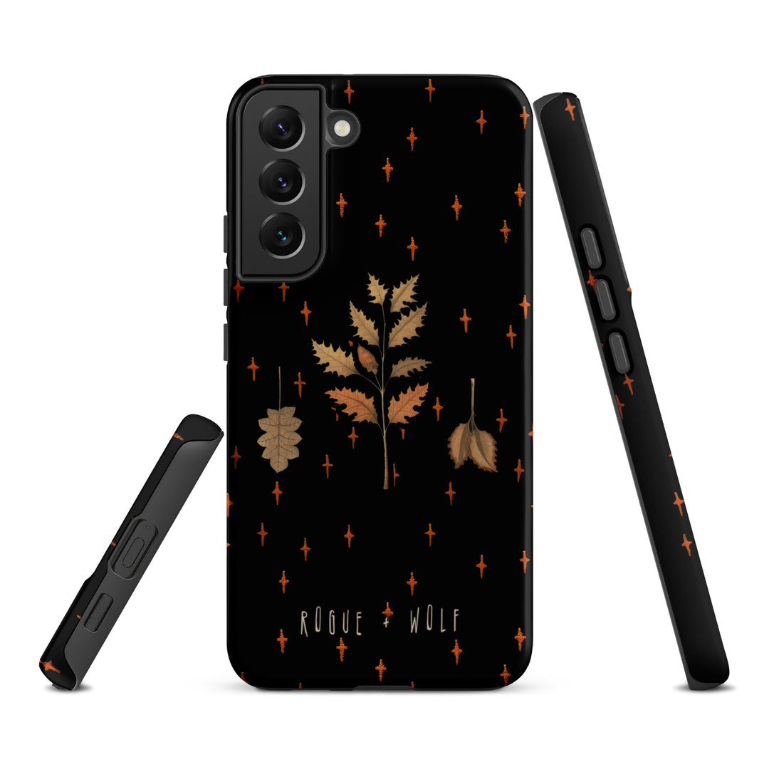 Autumn Memoir Tough Phone Case for Samsung - Dark Academia Anti-Scratch Shockproof Botanical Witchy Goth  Cover, Christmas Gifts