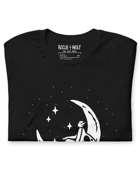Pixie Moon Tee - Unisex Vegan T-Shirt Dark Academia Pagan Gothic Style Nugoth Witchy Clothing Alternative