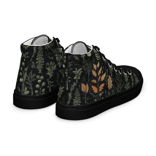 Autumn Memoir Women’s High Top Shoes - Vegan Botanical Sneakers for women - Comfortable Goth Trainers - Witchy Grunge Occult Fashion