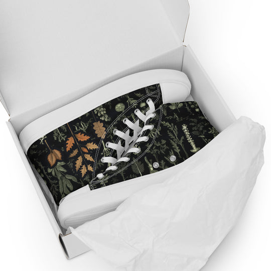Autumn Memoir Women’s High Top Shoes - Vegan Botanical Sneakers for women - Comfortable Goth Trainers - Witchy Grunge Occult Fashion