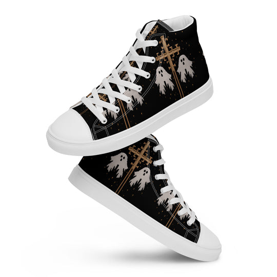 Holy Spirits Women’s High Top Shoes - Dark Academia Vegan Sneakers - Comfortable Goth Trainers - Witchy Grunge Accessories