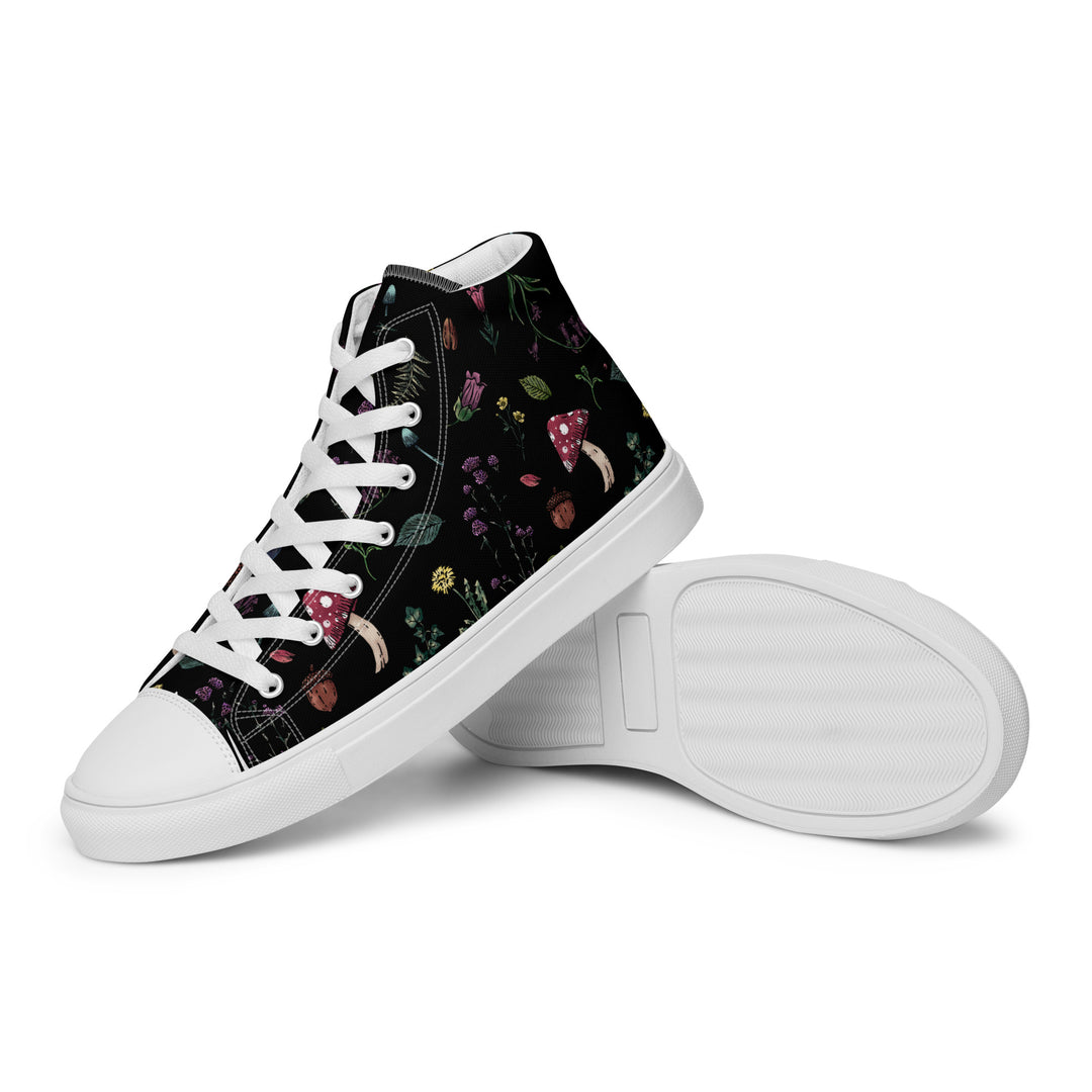 Herbology Women’s High Top Shoes - Vegan Botanical trainers for women - Comfortable Goth Sneakers - Witchy Grunge Occult Fashion