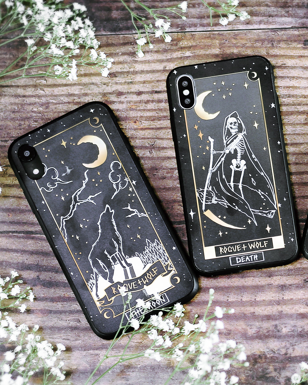 The Moon Tarot Phone Case - Mirror Gold Details