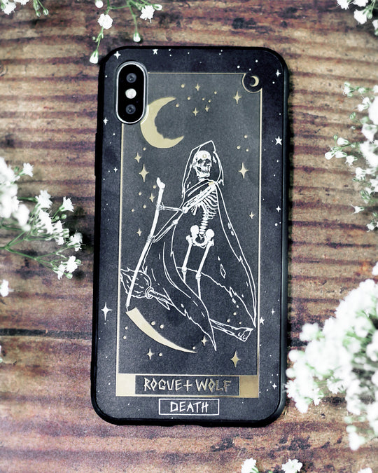 Death Tarot Phone Case - Mirror Gold Details