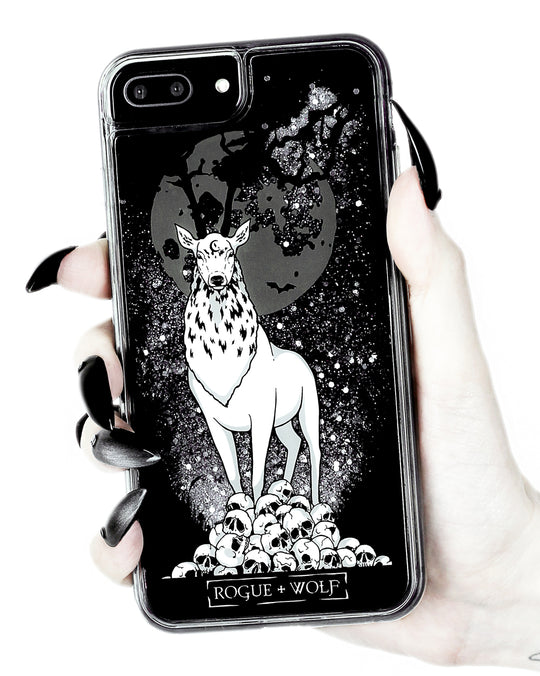 Stag Guardian - Shock Resistant Phone Case - Silver Glitter