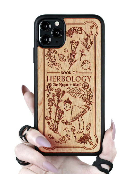 Herbology - Engraved White Maple Wood Phone Case