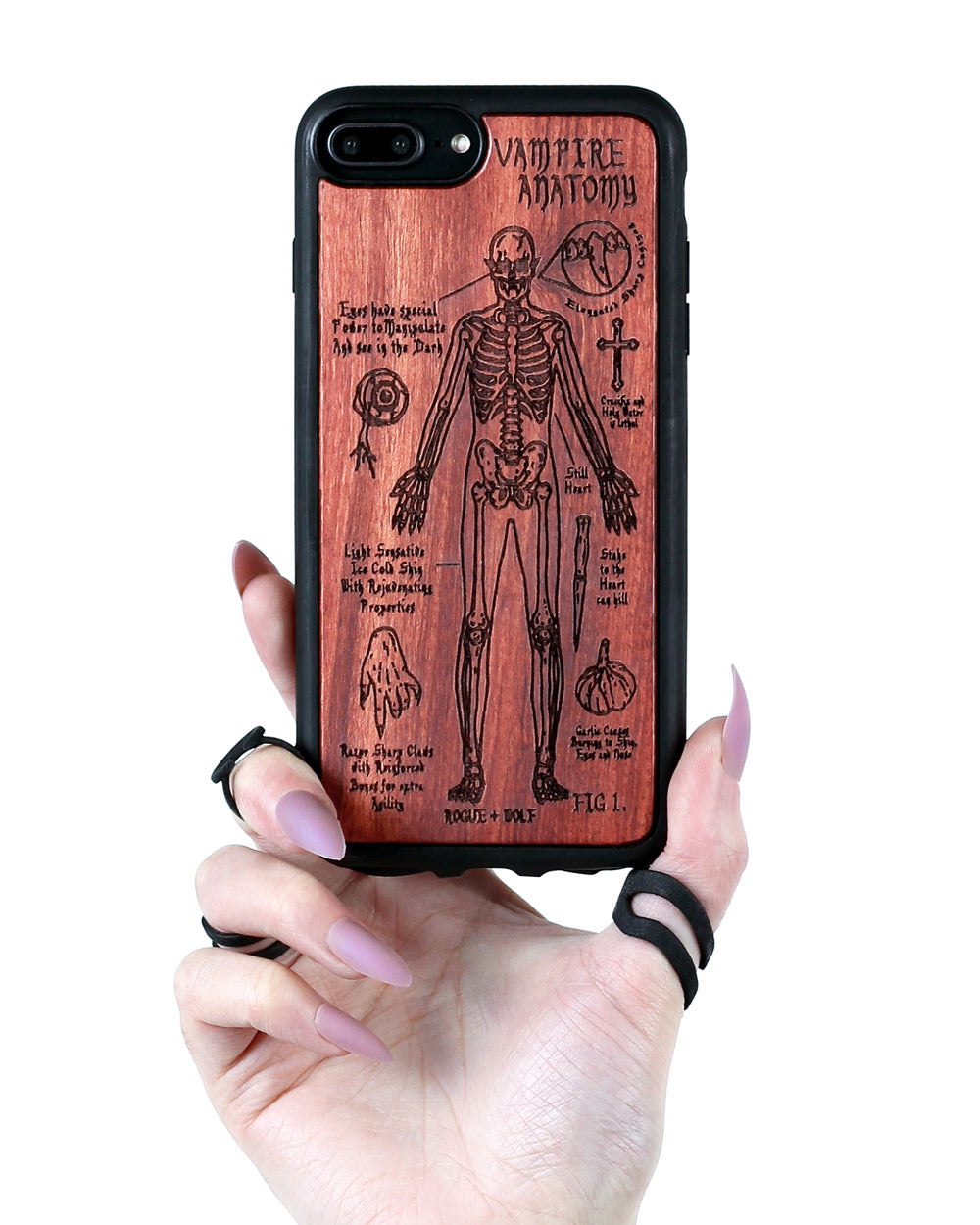 Vampire Anatomy - Engraved Rose Wood Phone Case