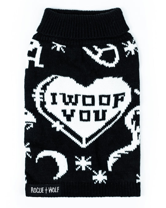 I Woof You Knitted Pet Sweater - Dog or Cat
