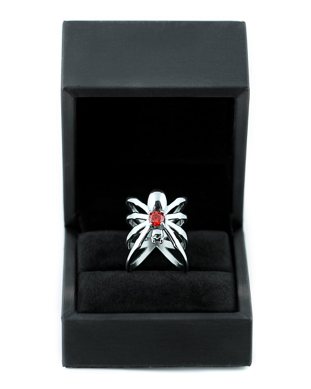Spiderhug Ring in Mirror Steel
