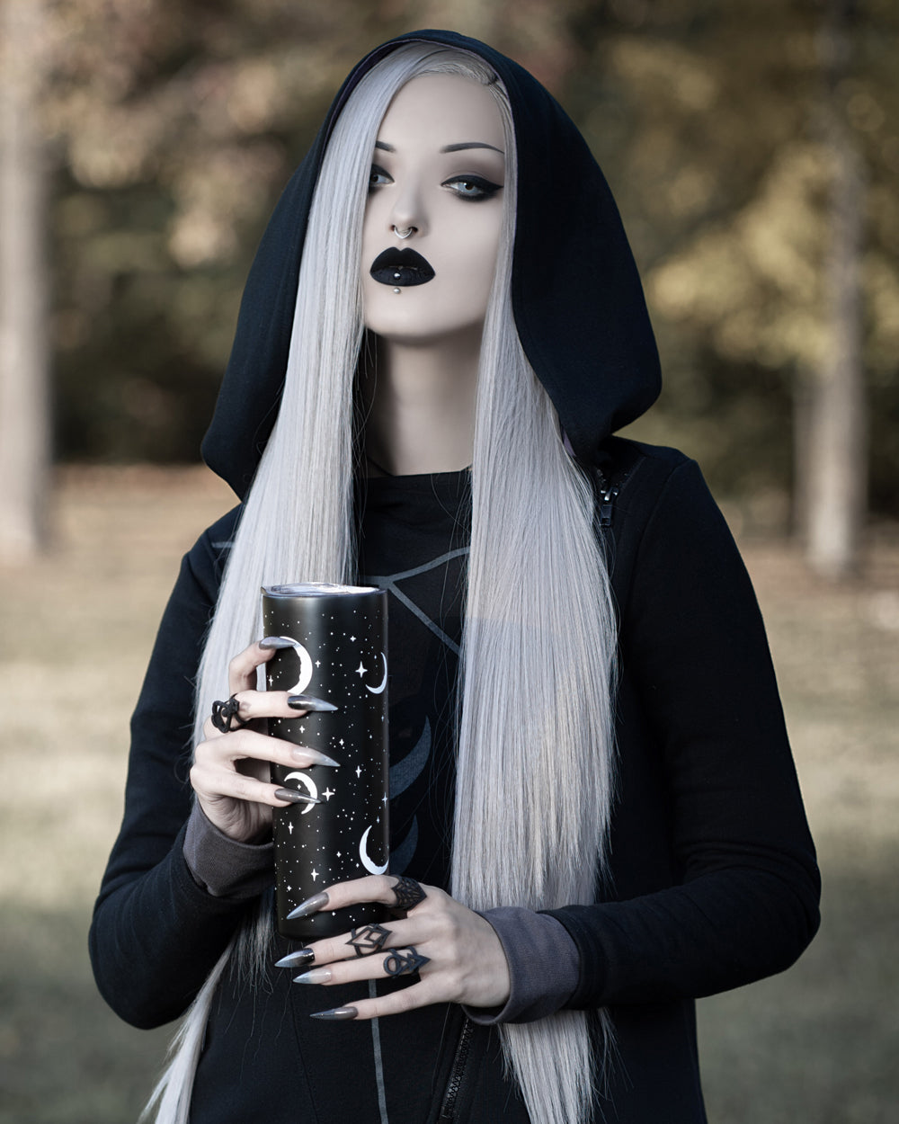 Goth girl 30 oz tumbler with water bottle top – LindaMayra