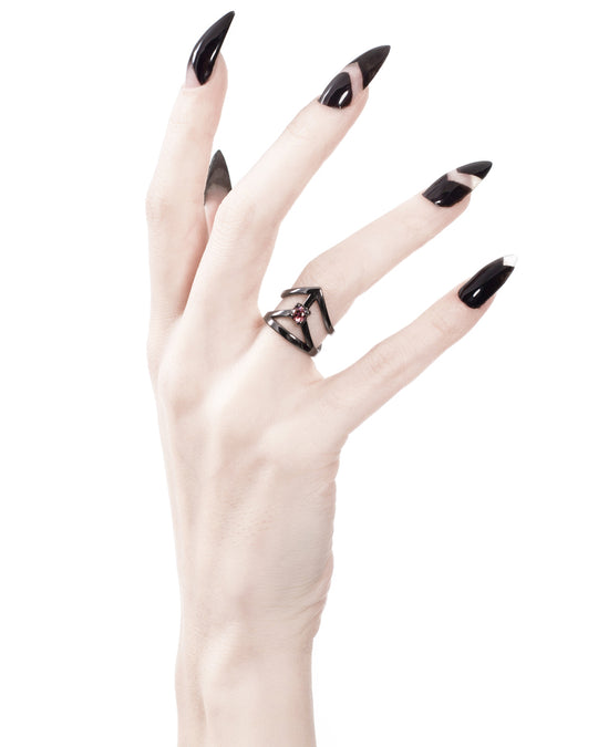 Affection Black Silver Midi Ring US2 to US6