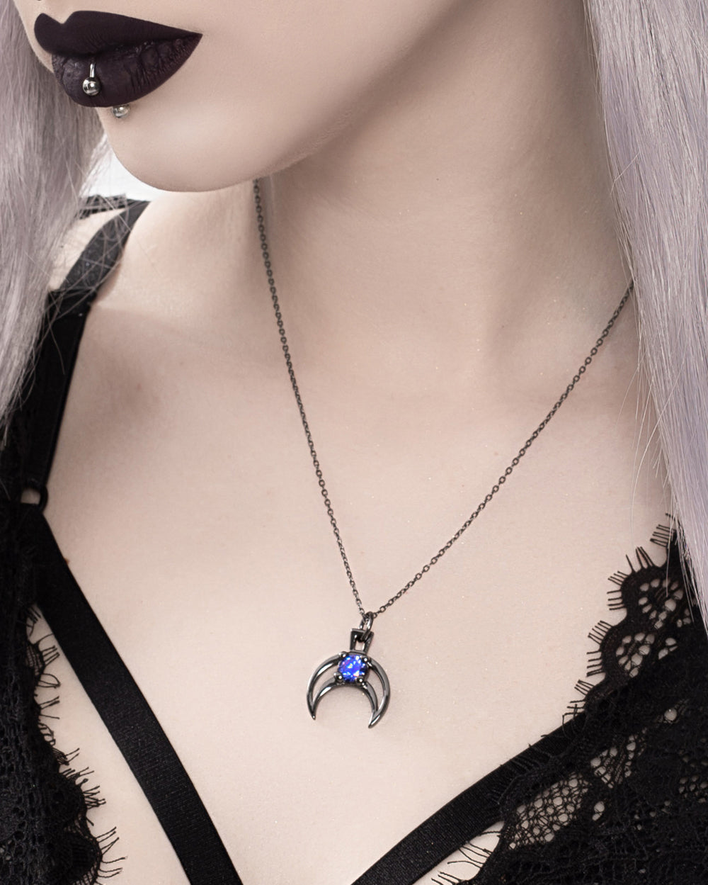 Rhea Black Sterling Silver Necklace