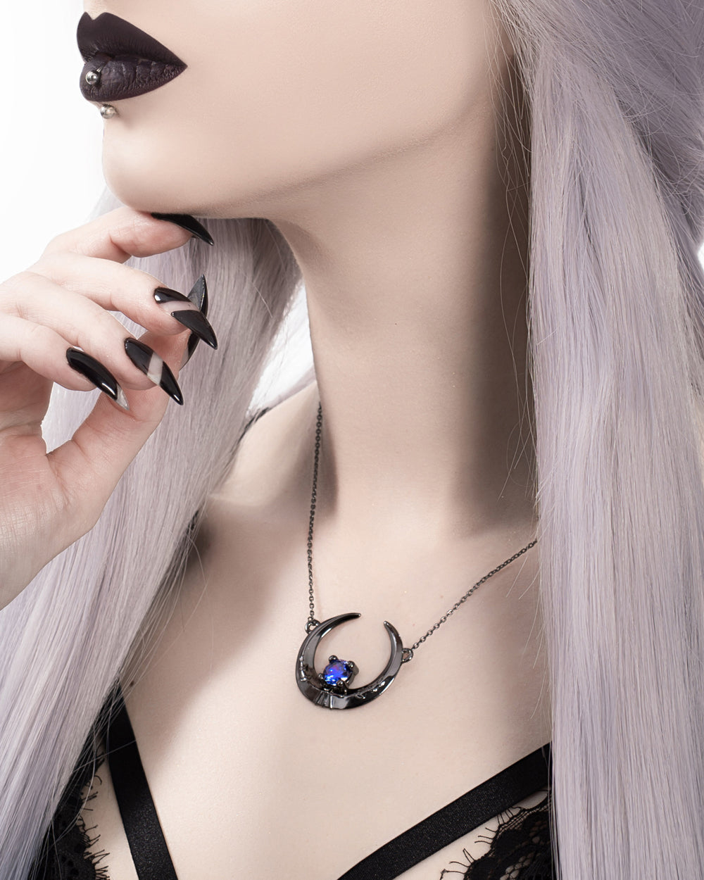 Eclipse Black Silver Necklace