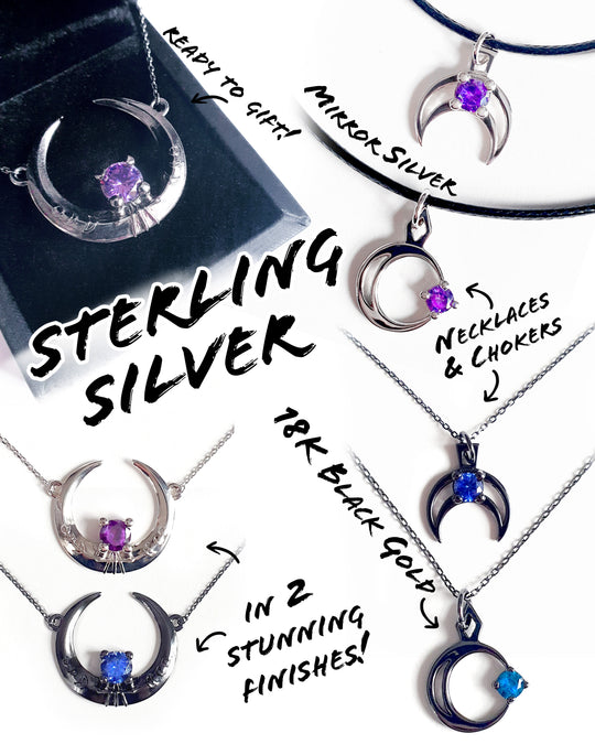 Selene Black Silver Necklace