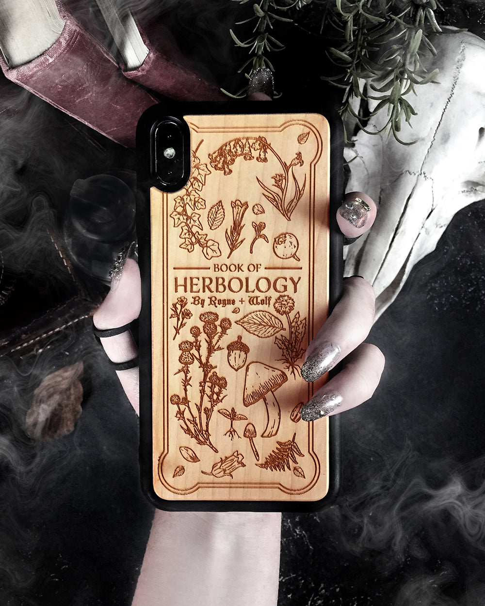 Herbology - Engraved White Maple Wood Phone Case