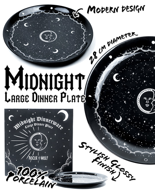 Midnight Large Porcelain Dinner Plate