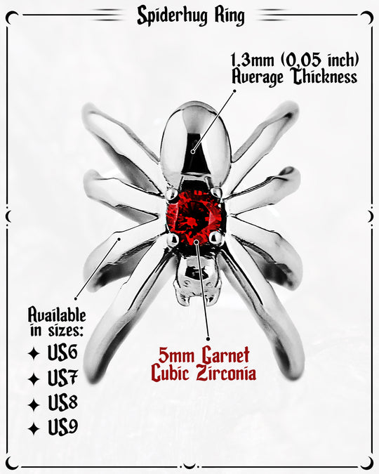 Spiderhug Ring in Mirror Steel