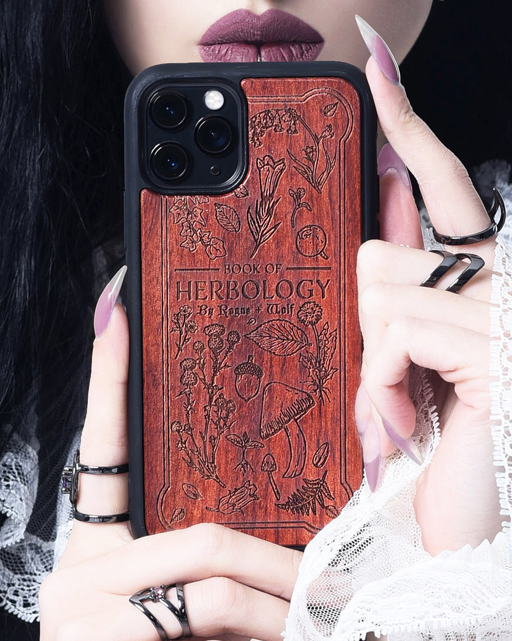 Herbology - Engraved Rose Wood Phone Case