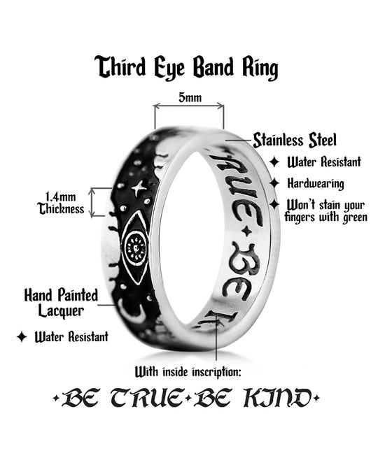 Third Eye Ring in Blackened Steel